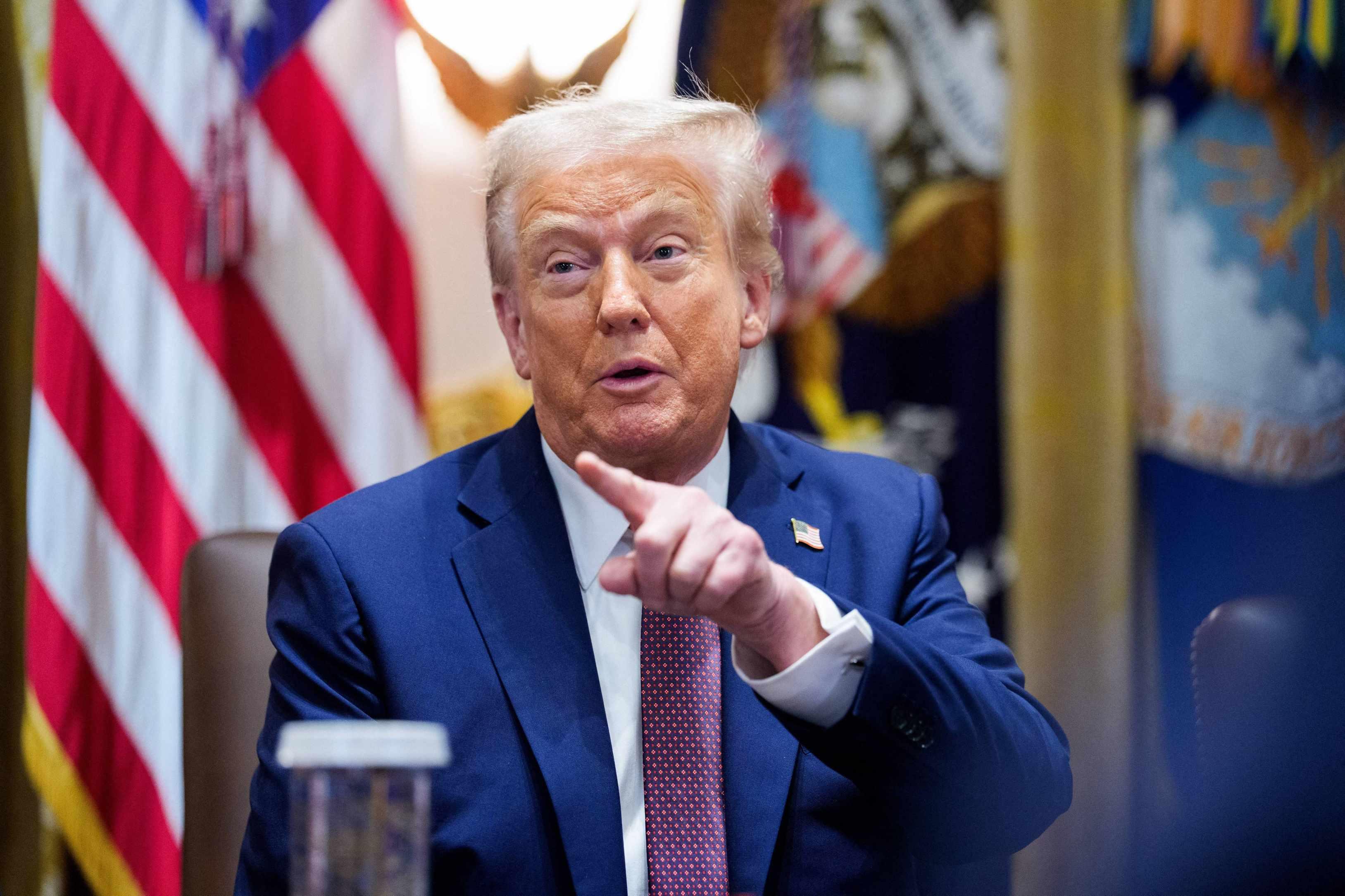 President Donald Trump is pictured at a White House Cabinet meeting.