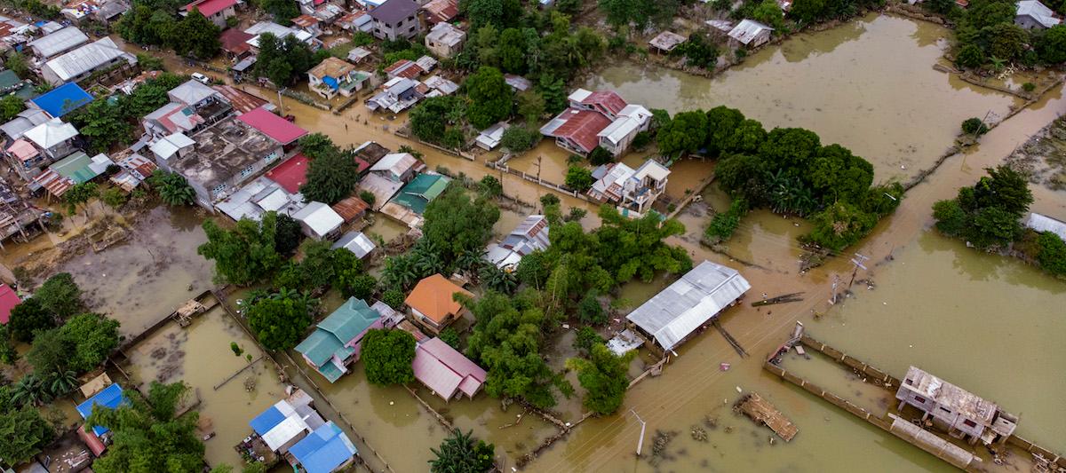 A flooded neighborhood