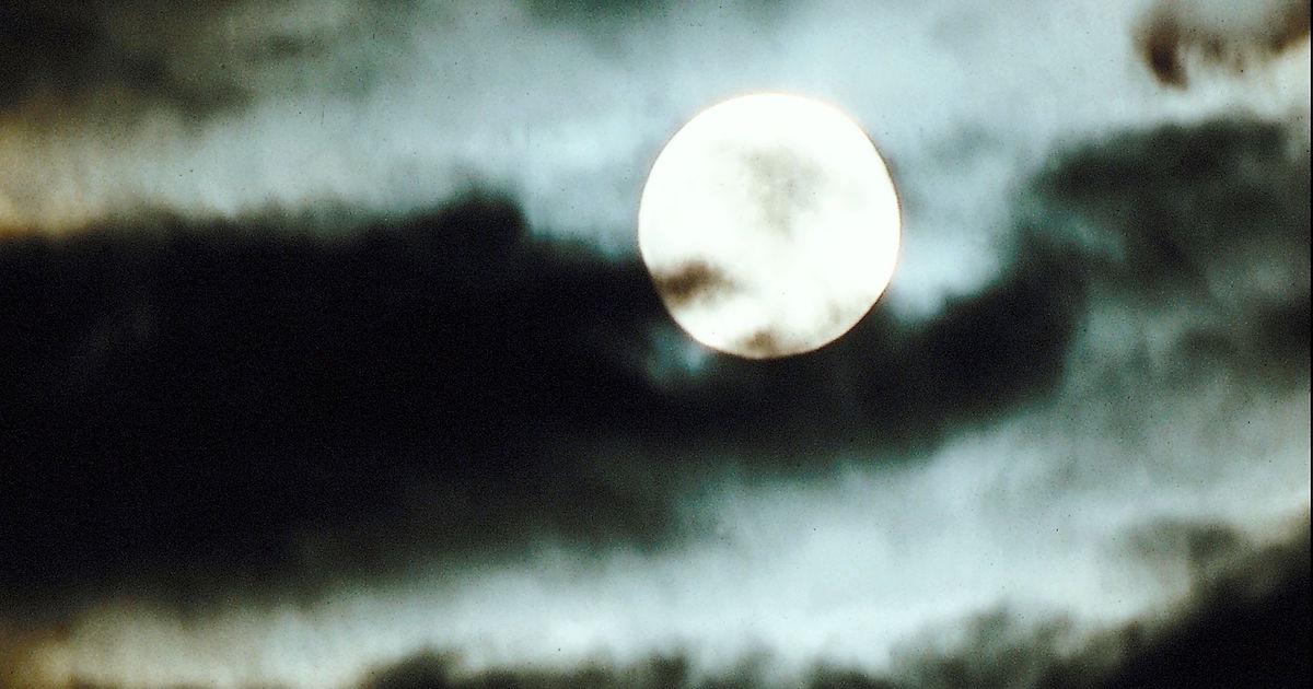 The moon in clouds