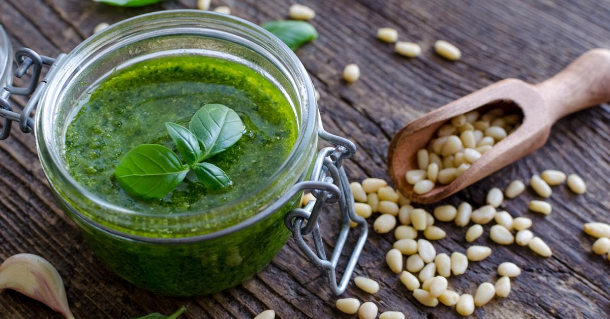 zero waste cooking pesto