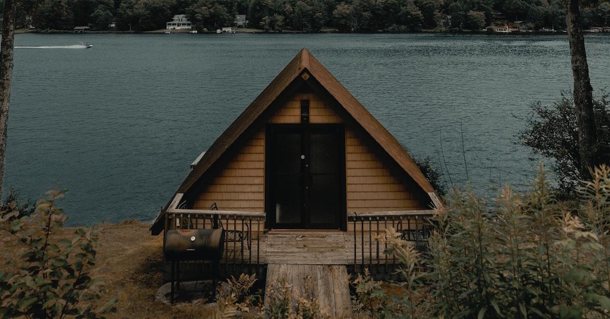 Tiny house by a lake