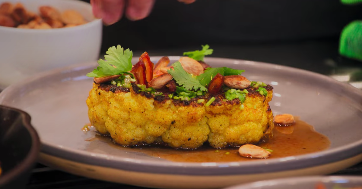 Braised cauliflower steaks Queer Eye