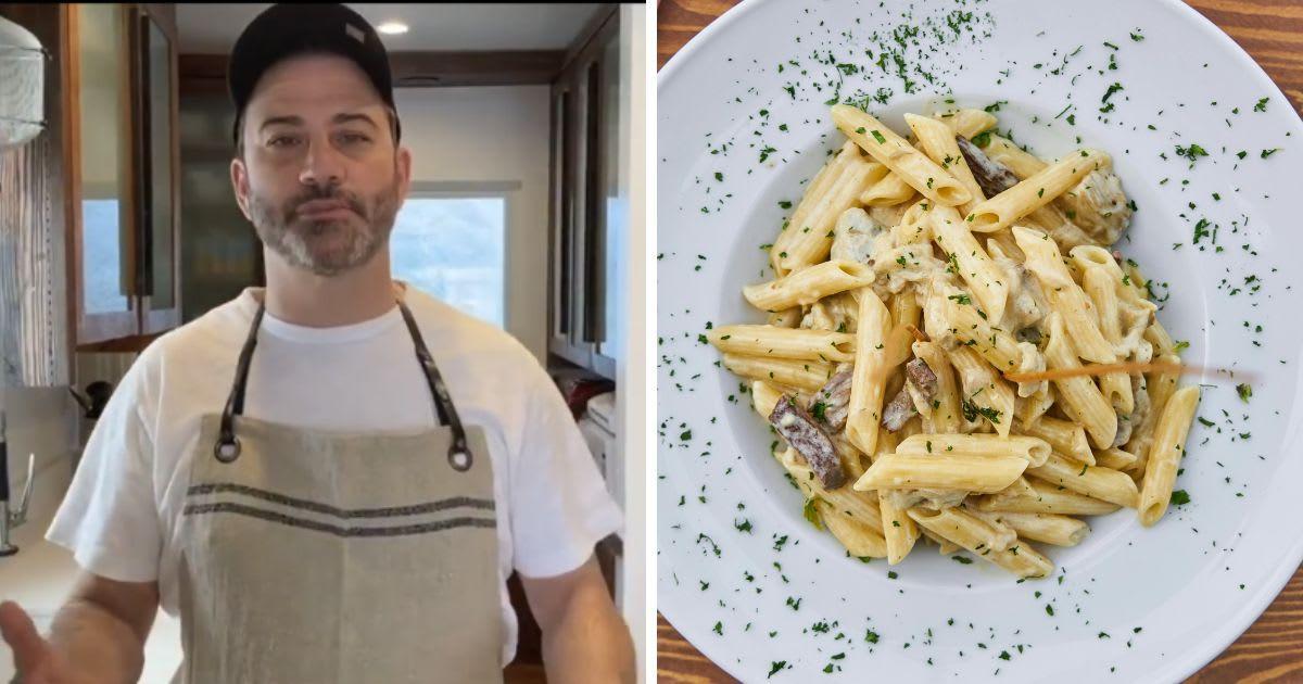 (L) Jimmy Kimmel sharing his pasta recipe on social media. (Cover Image Source: Instagram | @jimmykimmel) | (R) A plate of pasta served with cheese. (Representative Cover Image Source: Pexels | Engin Akyurt)