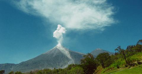 nature mountain explosion smoke