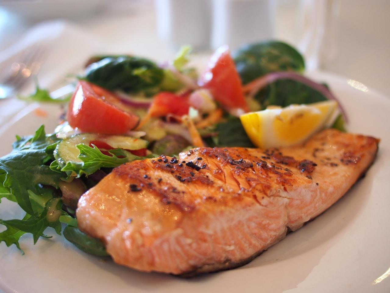 salmon dish food meal