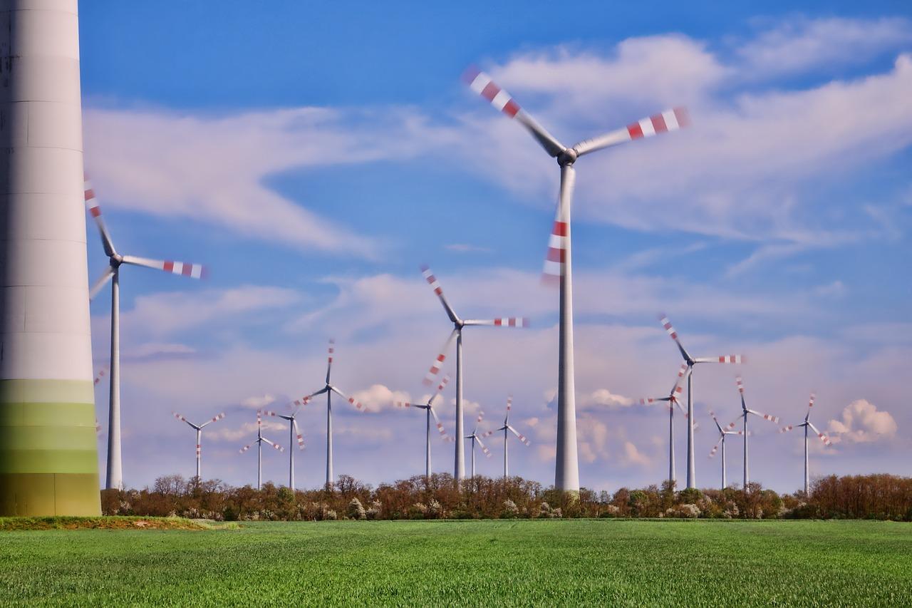 wind turbines in motion _