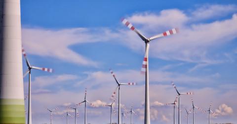 wind turbines in motion _