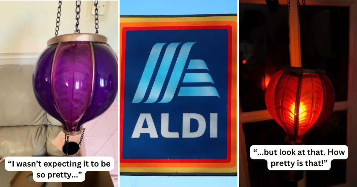 (L), (R) Customers review Aldi's Solar Balloon Lights (Cover Image Source: TikTok | @logan_pops_to_the_shops) | (C) Aldi's board (Representative Cover Image Source: Getty Images | Nathan Stirk)