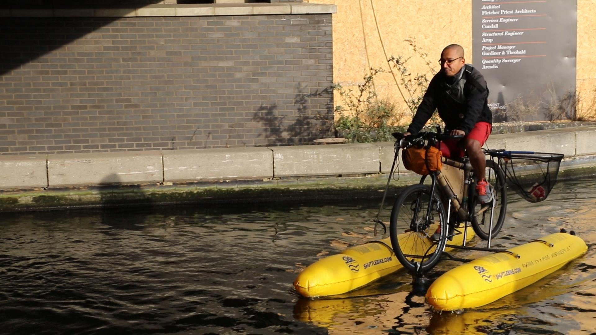 Bicycle floating cheap on water