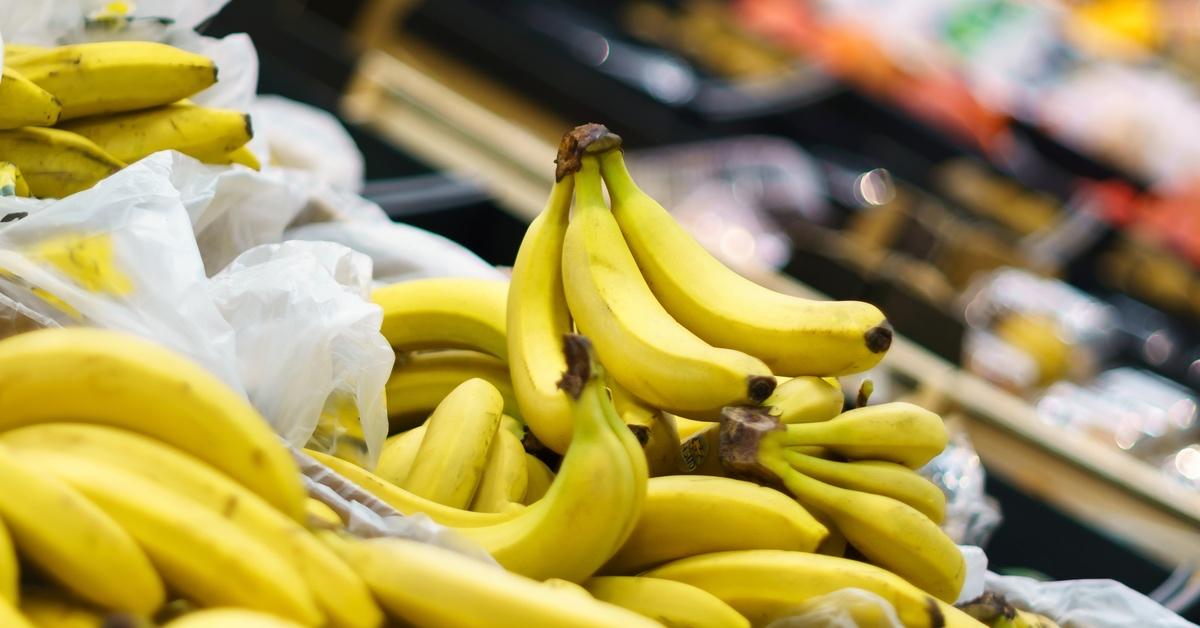 Bananas in a supermarket