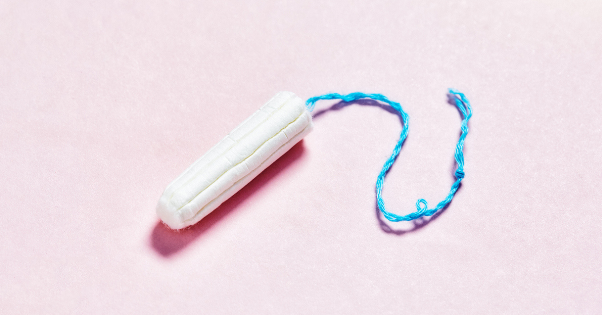 A closeup of a tampon without an applicator