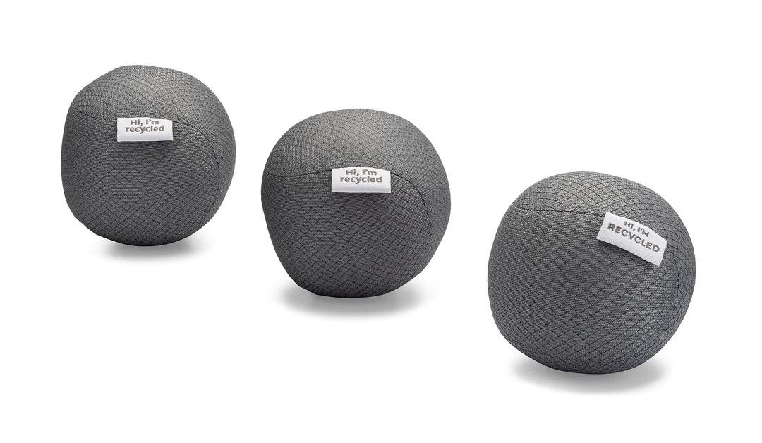 Three gray Full Circle dryer balls