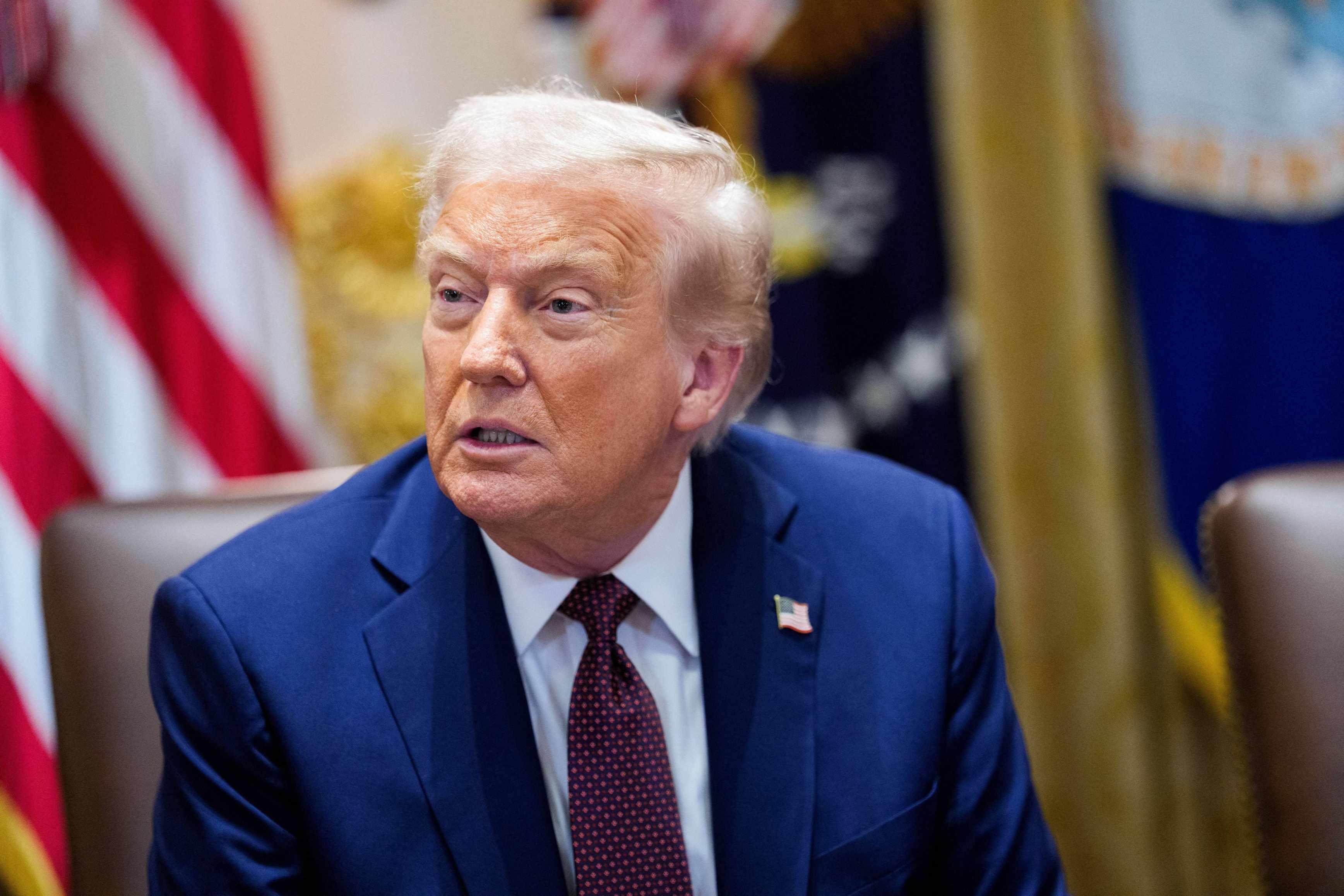 President Donald Trump is pictured at a White House Cabinet meeting.