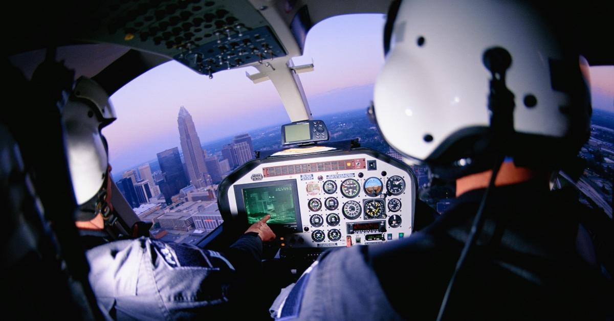 Interior of a helicopter.