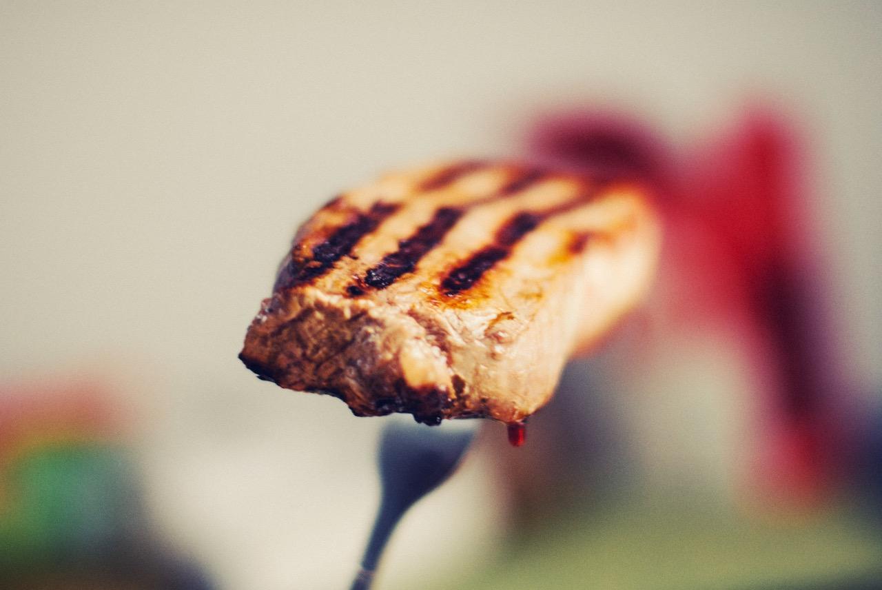 food dinner steak fork