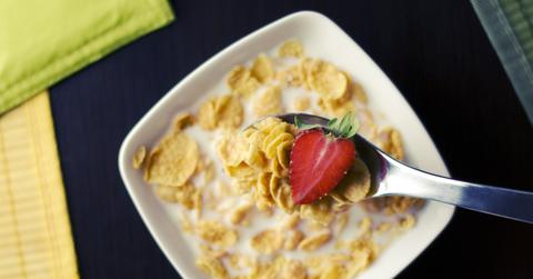 food spoon milk strawberry