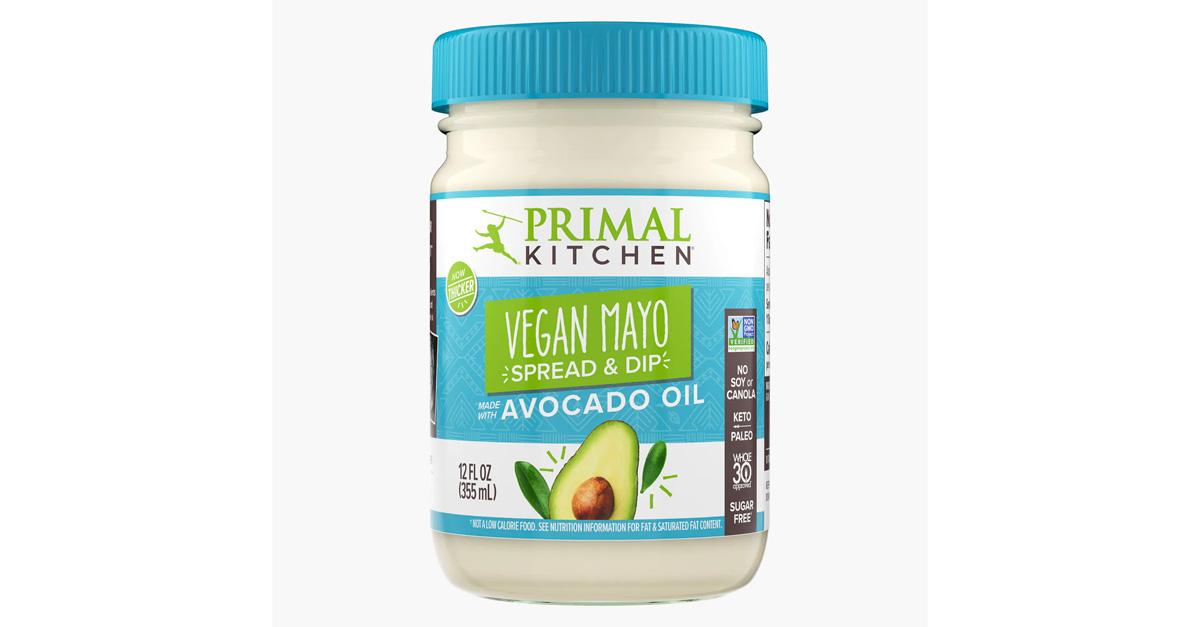 Primal Kitchen Vegan Mayo with Avocado Oil in glass bottle with cap