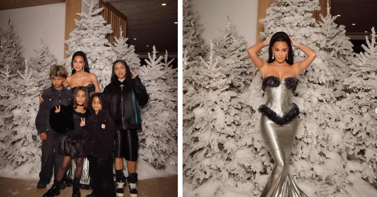 The Kardashian family poses for Christmas