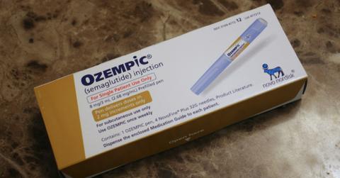 A closeup of a box of Ozempic