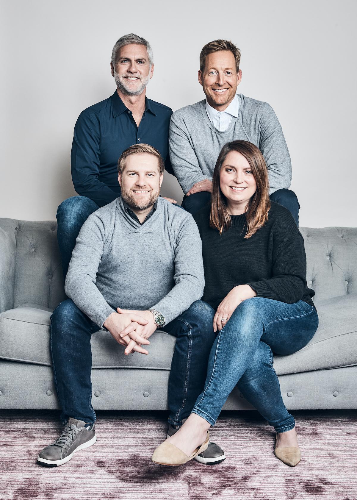 JYBE's four co-founders, Alison Diamond, Paul Kradin, Kevin Diamond, and Steve Bauerfeind.