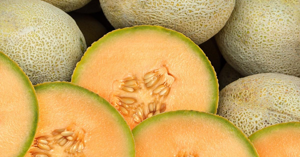 Sliced cantaloupe.