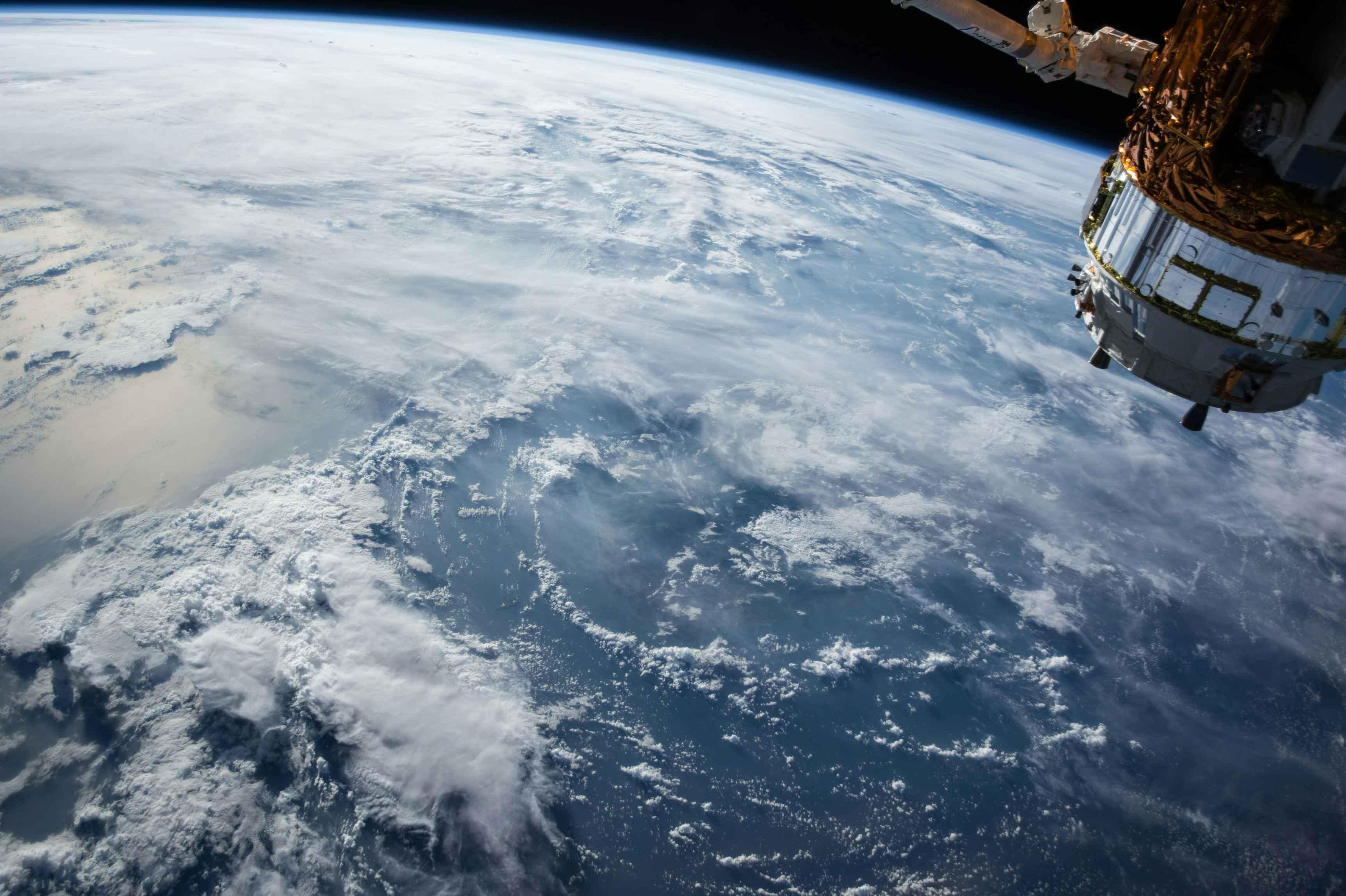 The ocean on planet Earth is seen from a satellite.
