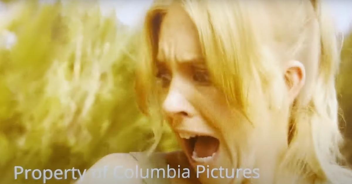 Screenshot of behind-the-scenes footage of Sydney Sweeney being attacked by a huntsman spider while filming 2023's 'Anyone But You'