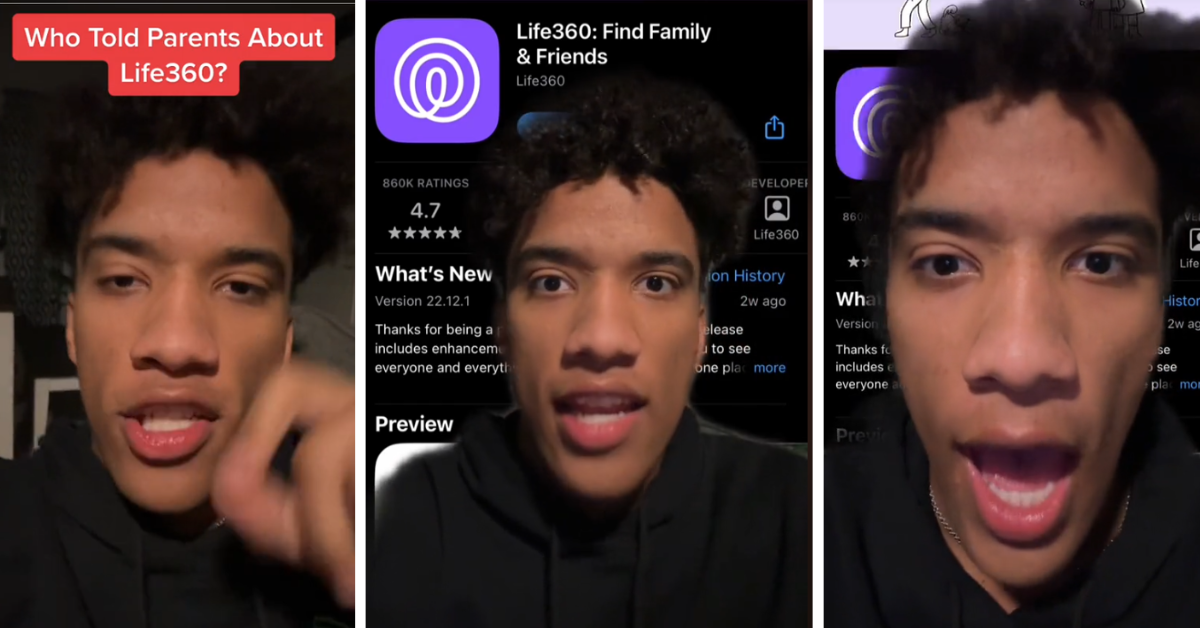TikToker complains about the Life360 app in three scnreeshots