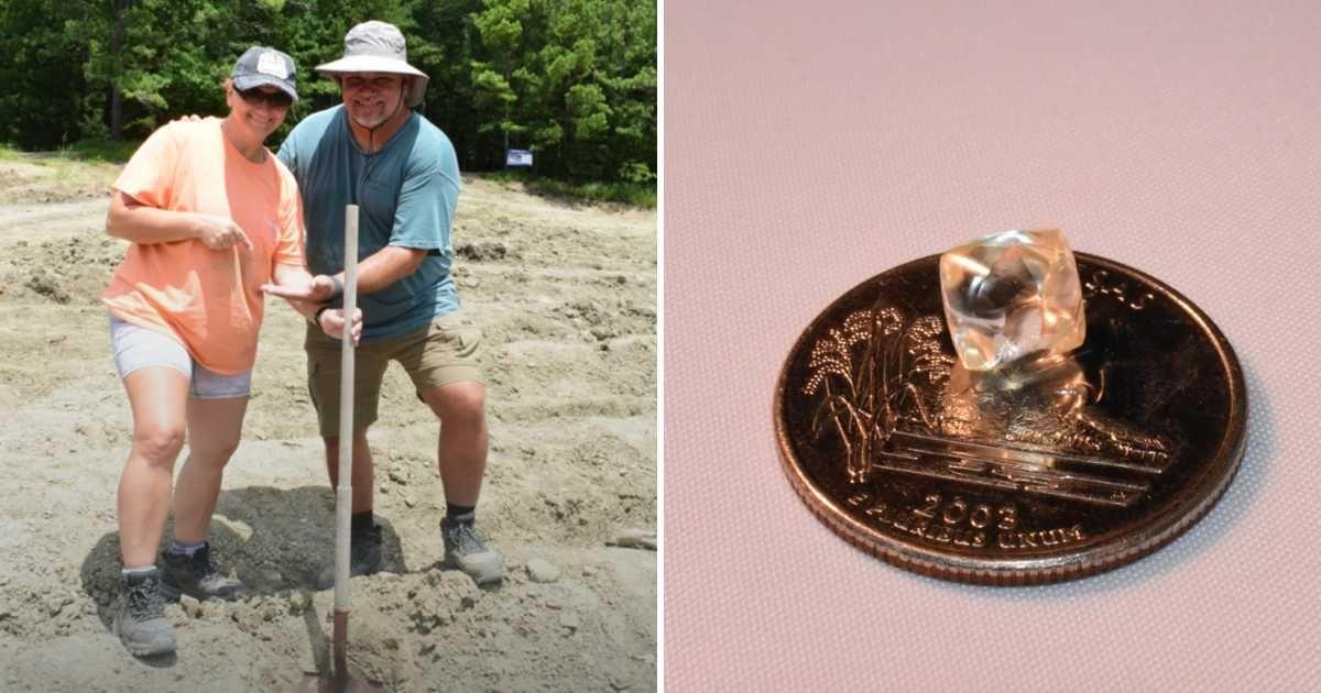 Florida couple stumbled upon a 3.36-carat diamond in the Crater of Diamonds State park (Cover Image Source: Facebook | Arkansas State Parks)