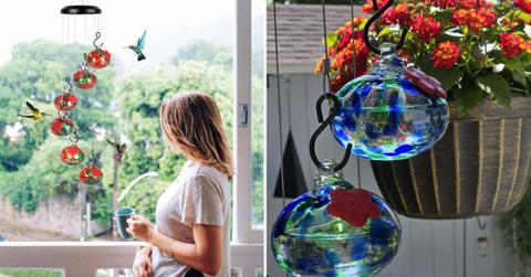 Hummingbird feeder from the HEADAK Life Store that resembles a wind chime (Cover Image Source: Amazon)