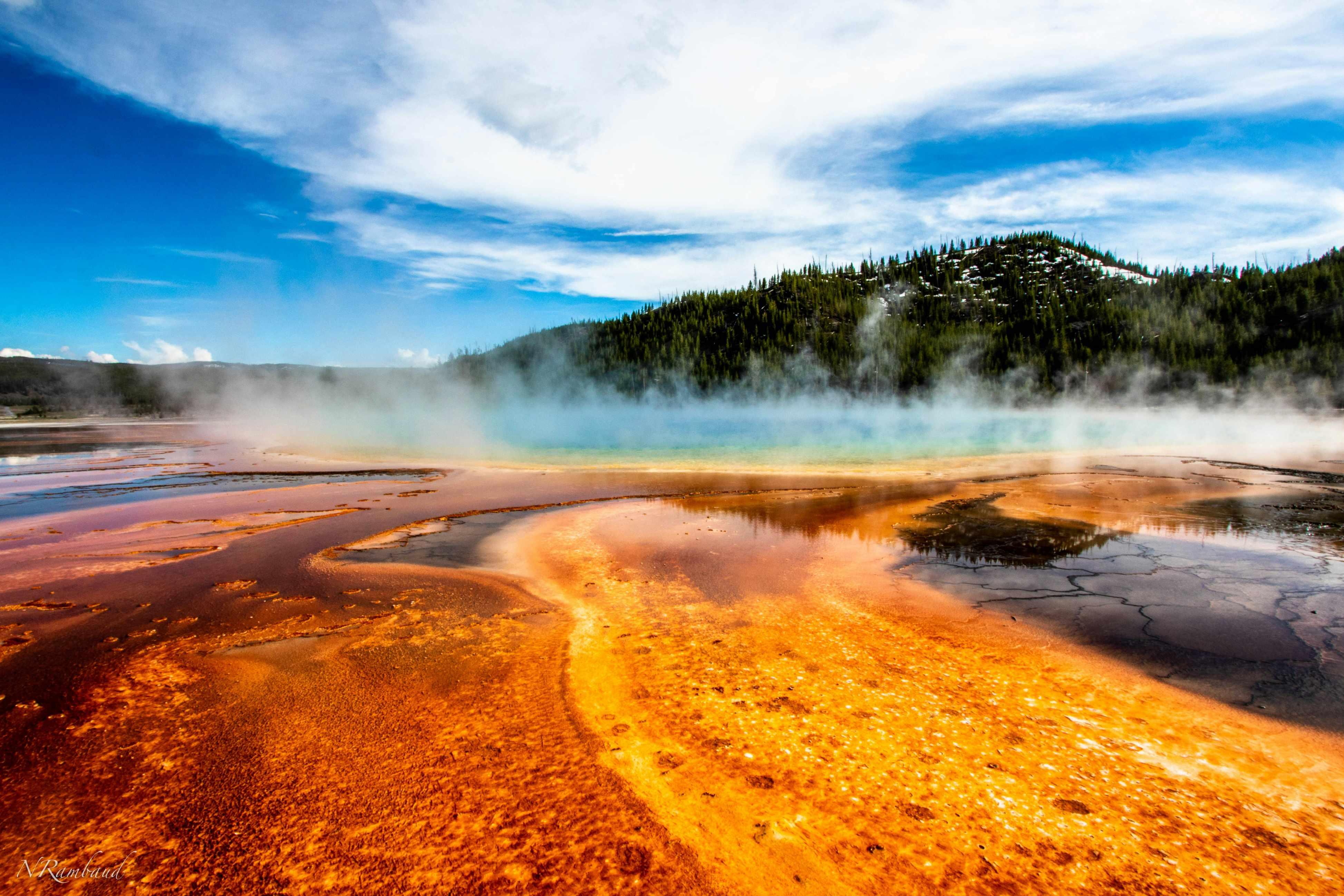A hot spring is pictured at Yellowstone National Park.