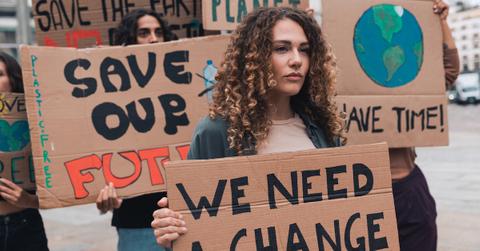 Group protesting the lack of climate action