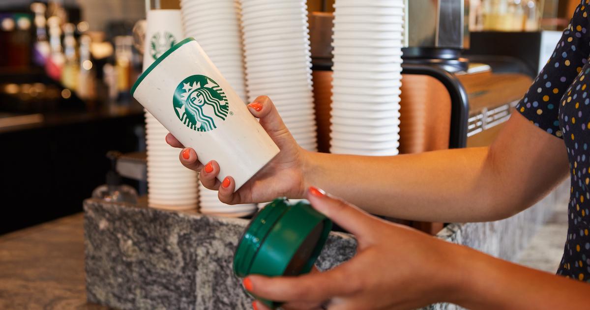 will starbucks fill reusable cup