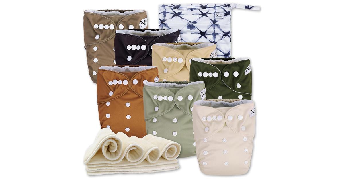 a set of cloth diapers and inserts