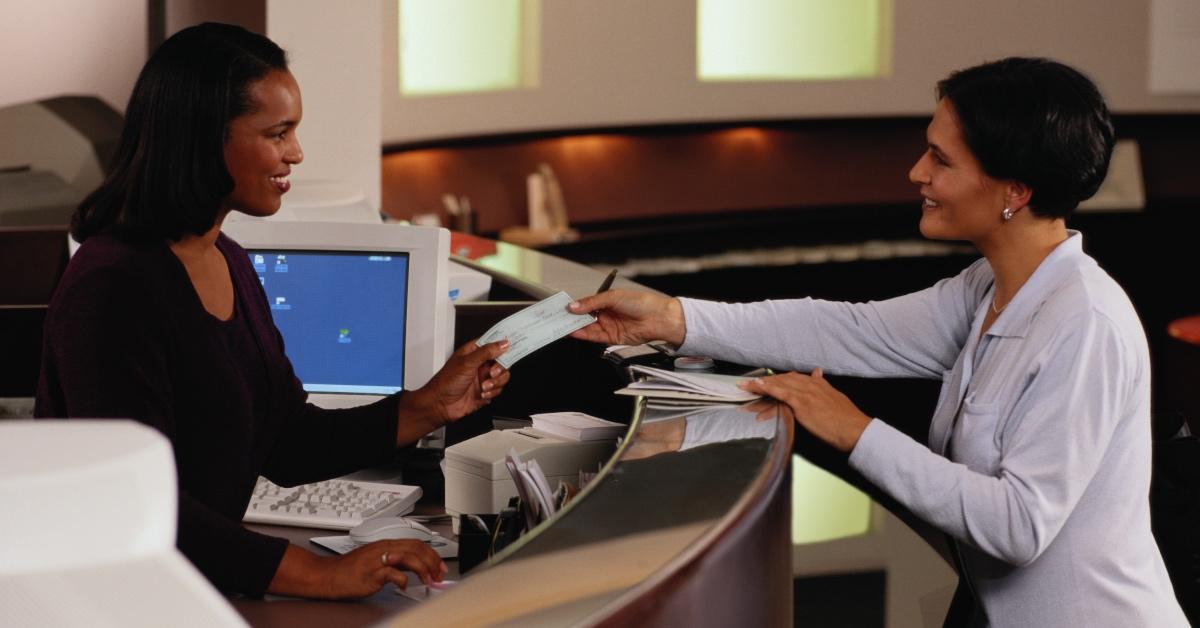 Women at the bank.