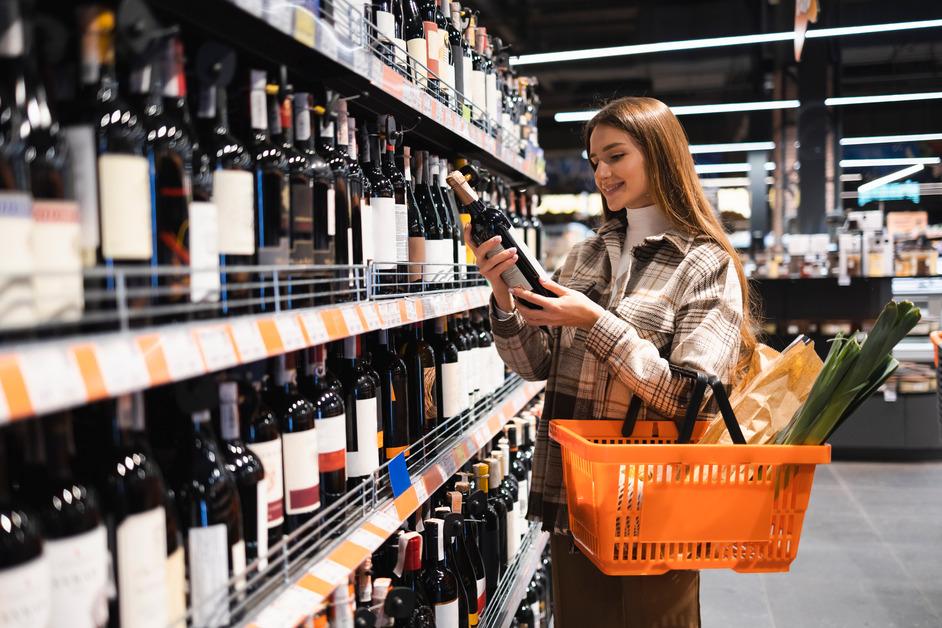 Woman buying groceries