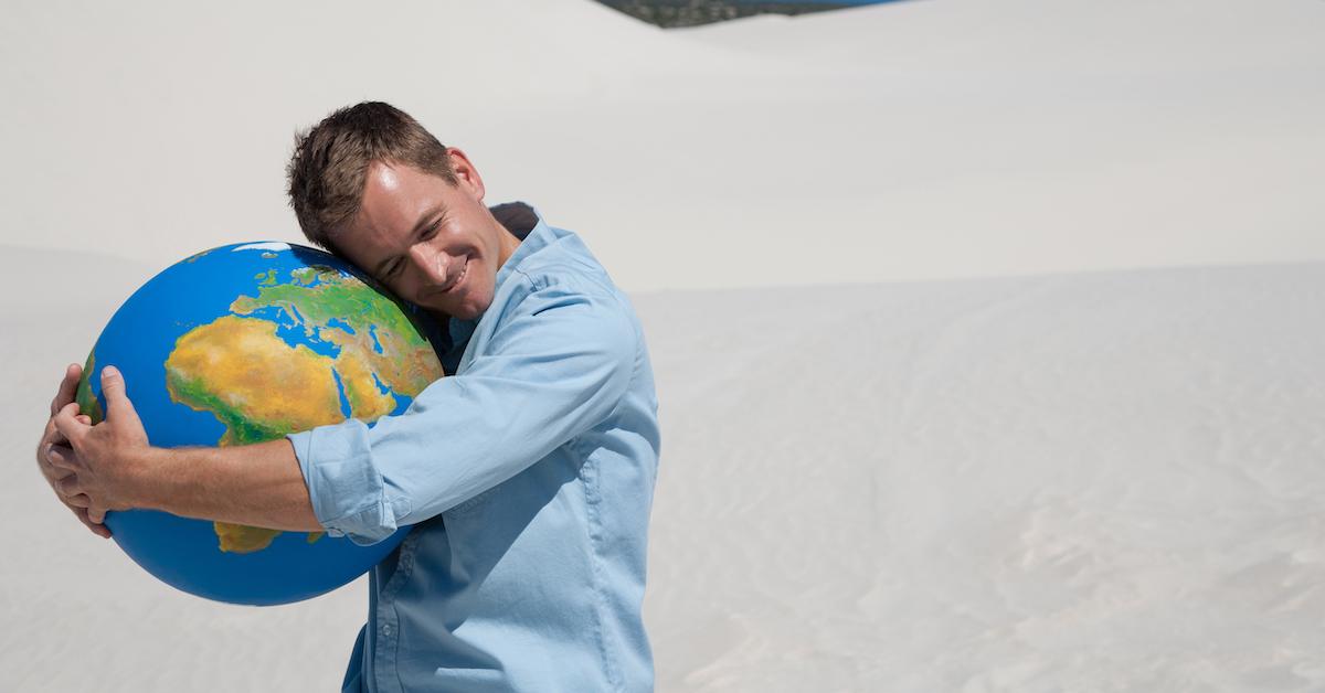 Man hugging the Earth