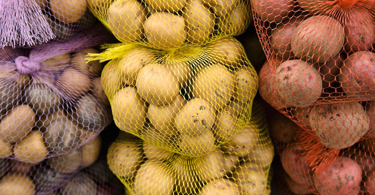 Mesh potato shop bags