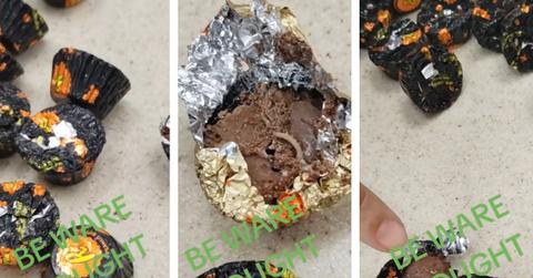 Reese's mini peanut butter cups with worms