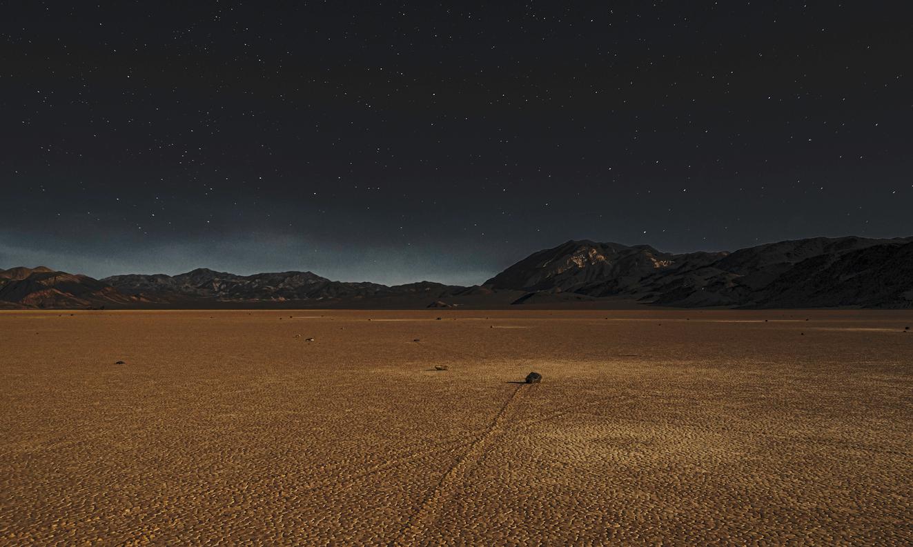 The dark night sky in Death Valley.