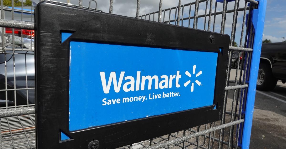 A Walmart shopping cart. 