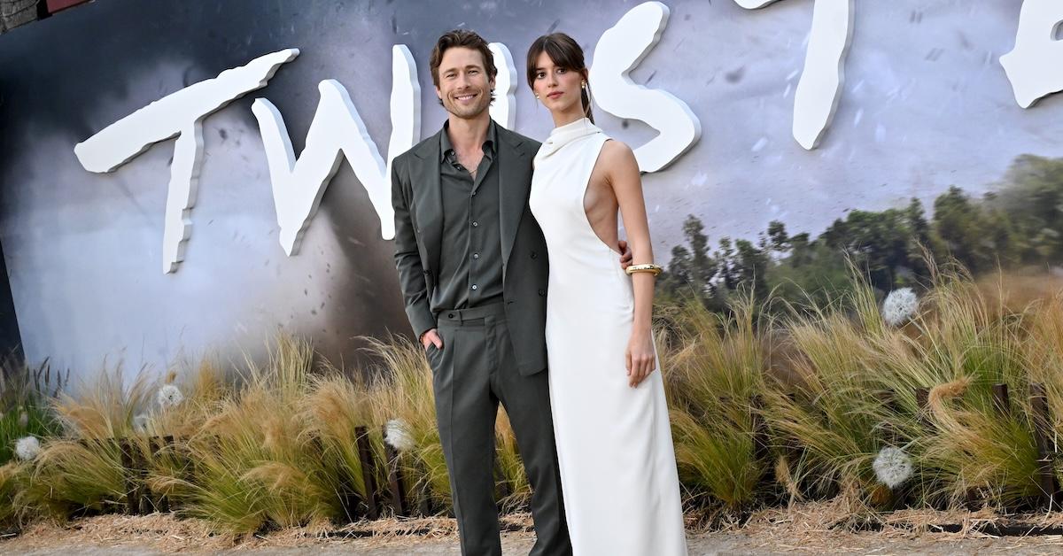 Glen Powell and Daisy Edgar-Jones pose on the red carpet at the premiere of Universal Pictures' 'Twisters' on July 11, 2024 in Los Angeles, Calif.