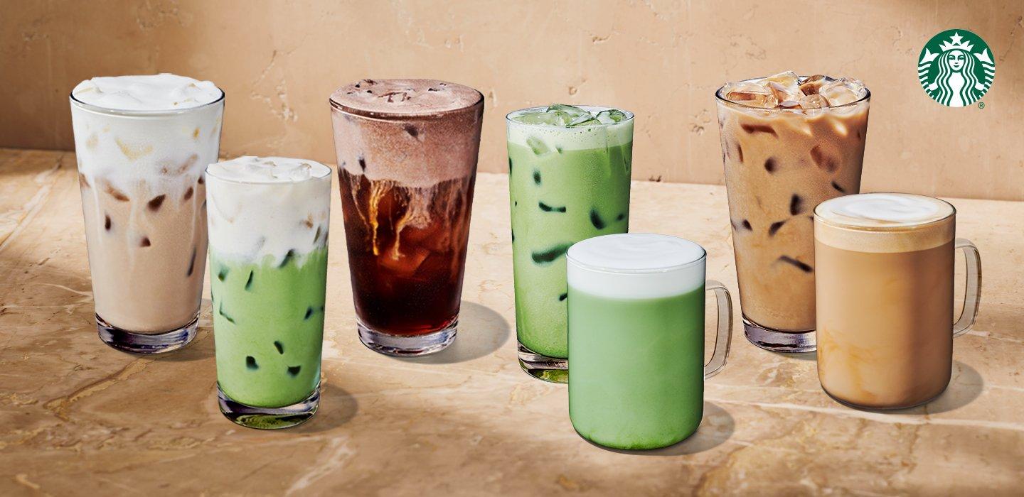 Starbucks' new lineup of protein coffee drinks is pictured.