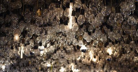 Numerous incandescent light bulbs