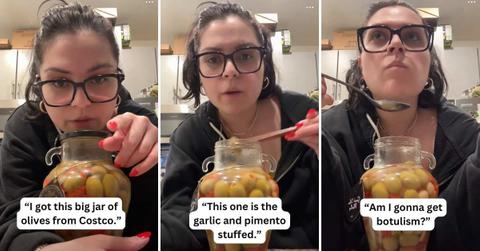 Woman expresses disappointment after tasting some olives she bought from Costco (Cover Image Source: TikTok | @maisonisabella)