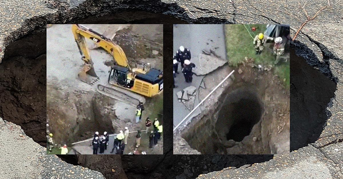 A sinkhole is believed to have opened right where a grandmother was searching for her missing cat