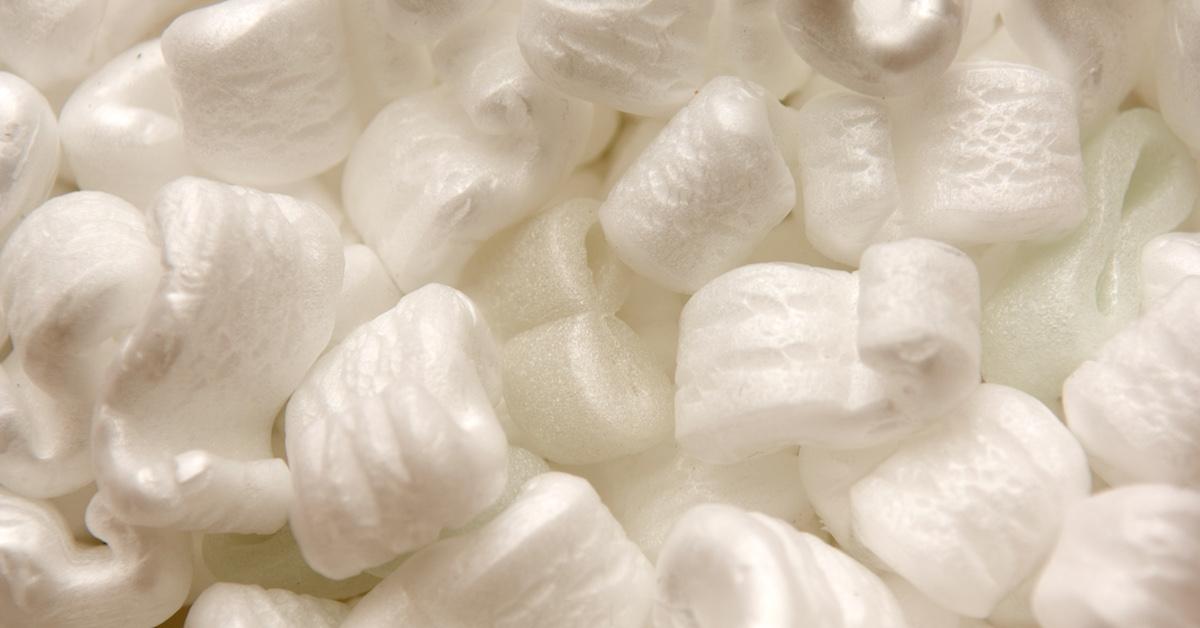 Closeup of packing peanuts