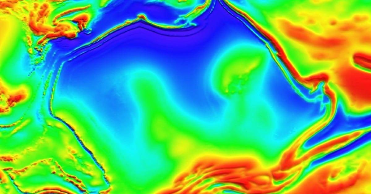 CSIRO researchers describe a magnetic anomaly in the Northern Territory which resembles the shape of the Australian coastline. (Cover Image Source: CSIRO)