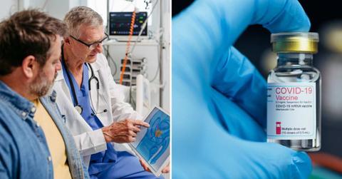 (L) Doctor treating a cancer patient, (R) COVID-19 vaccine (Representative Cover Image Source: Getty Images | (L) Halfpoint Images, (R) Narumon Bowonkitwanchai)