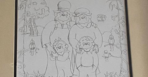 A pencil sketch of the Berenstain Bears.
